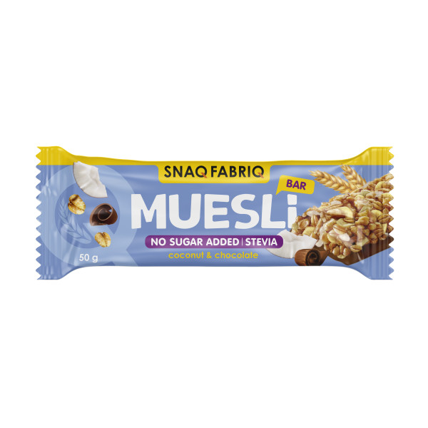 Snaq Fabriq Muesli с молочным шоколадом 50 grams (Кокос)