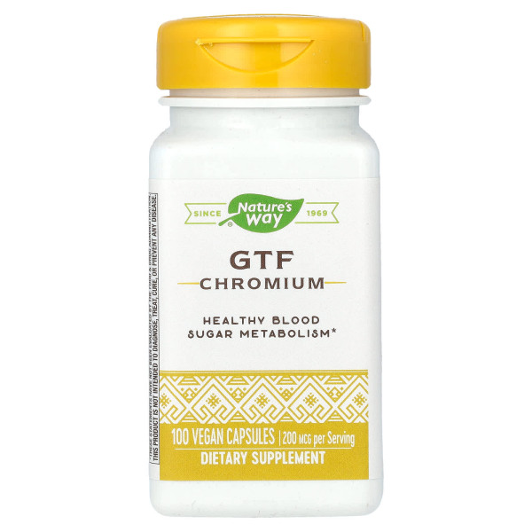 Nature's Way GTF Chromium 200 mcg 100 veg capsules