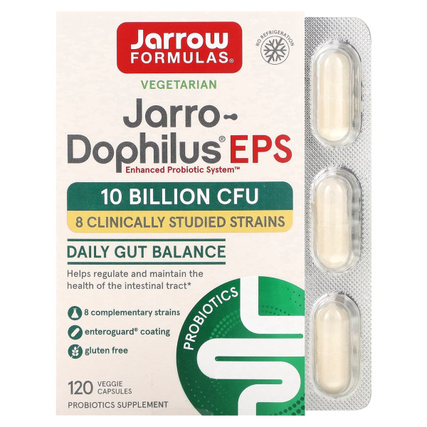Jarrow Formulas Пробиотики Jarro-Dophilus EPS 10 миллиардов КОЕ 120 вег капсул