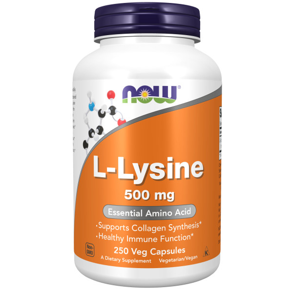 NOW L-Lysine 500 mg 250 veg capsules
