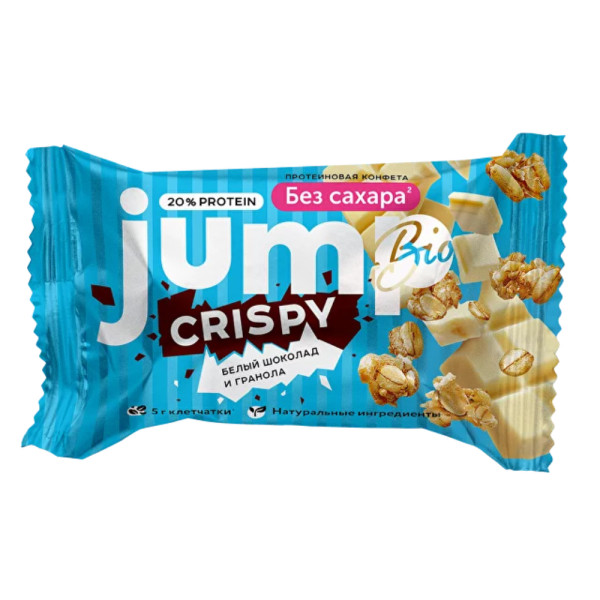 Jump Bio Crispy конфета 30 grams (Белый шоколад и гранола)