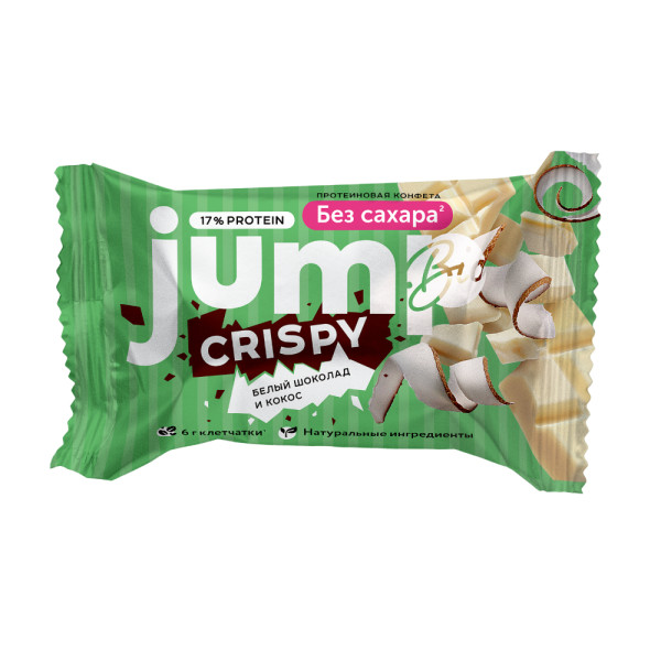 Jump Bio Crispy конфета 30 grams (Белый шоколад и кокос)