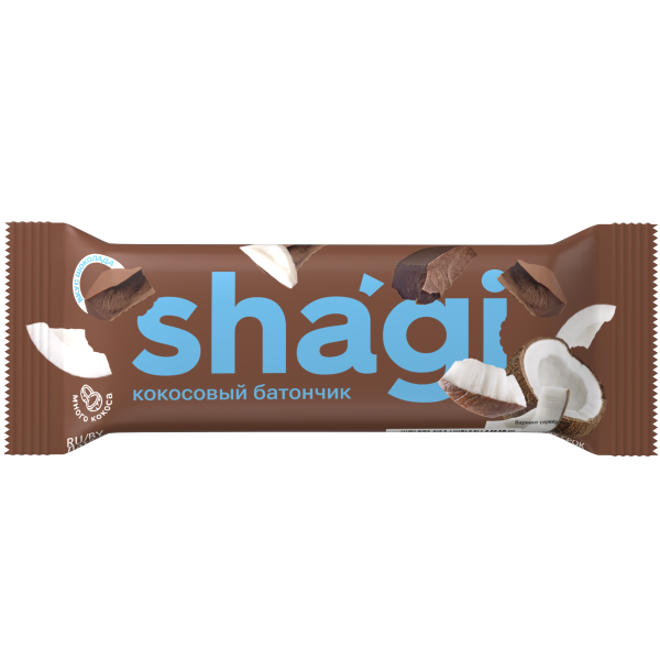 Shagi кокосовый батончик 40 grams (Шоколад)