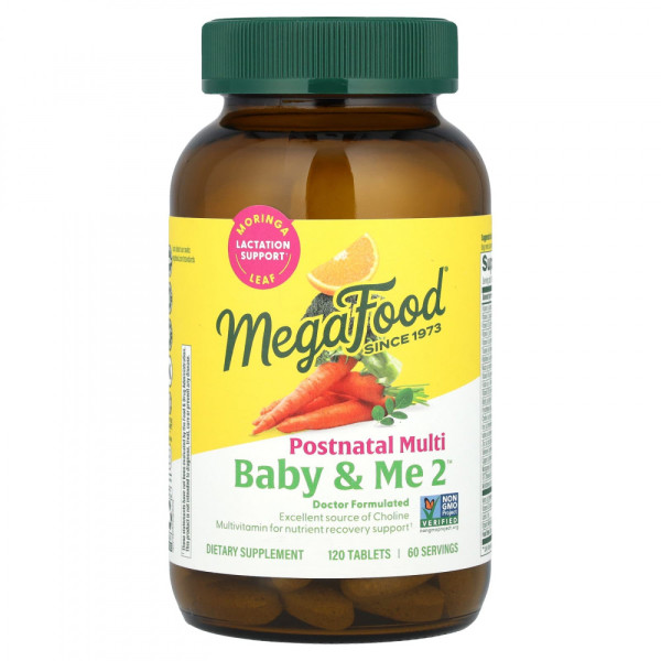MegaFood Мультивитамины для послеродового периода Baby & Me 120 таблеток