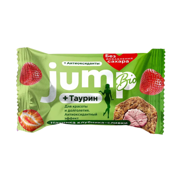 Jump Bio конфета с начинкой 30 grams (Клубника-сливки)