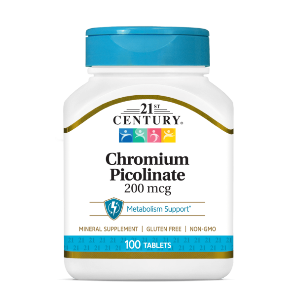 21st Century Chromium Picolinate 200 mcg 100 tablets