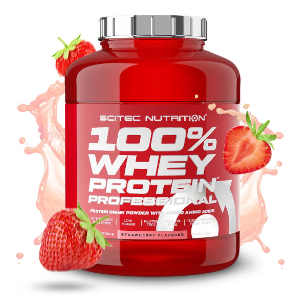 Scitec Nutrition 100% Whey Protein Professional 2350 grams (Клубника)