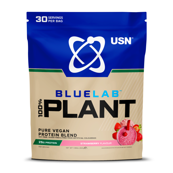 USN BlueLab 100% Plant Protein 900 grams (Клубника)