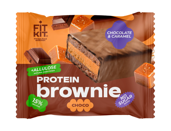 Fit Kit Protein Brownie Choco 50 grams (Шоколад-карамель )